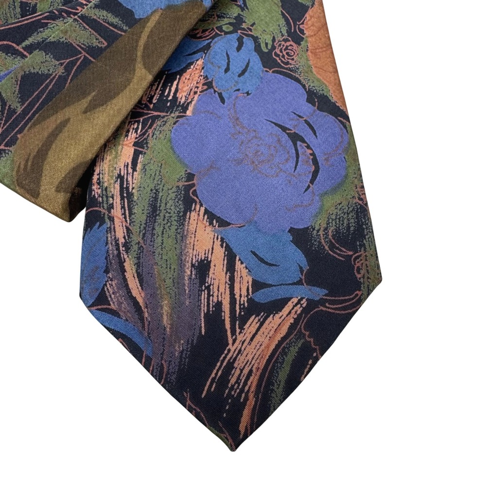 Pierre Balmain tie Brown, Green,‎ Blue Rose